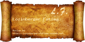 Lozinberger Fatima névjegykártya